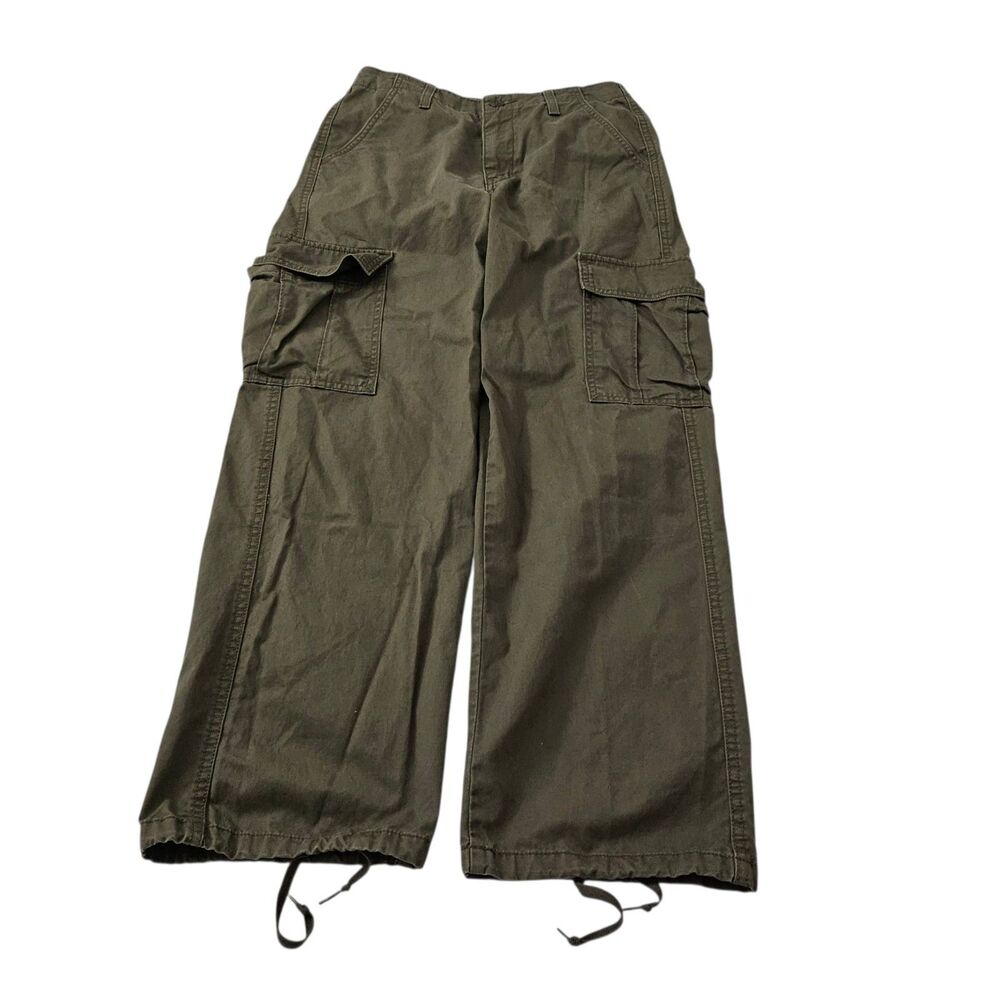 Levi's '94‎ Baggy Cargo Pants Womens 26 x 30 Green Utility Wide Leg Y2K Skater